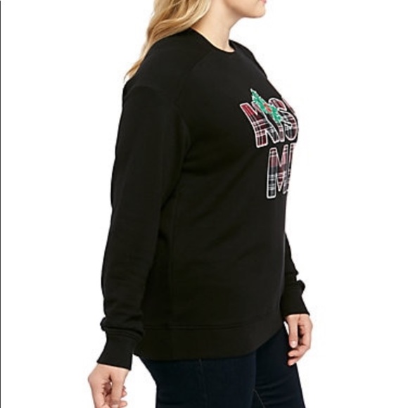 Crown & Ivy KISS ME Terry Sweeper Top SZ. 1X - Picture 3 of 6